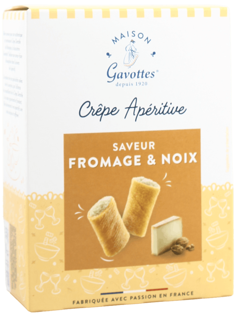 Crêperolles Mini-Crêpe gefüllt mit Käsepulver & Walnussgeschmack