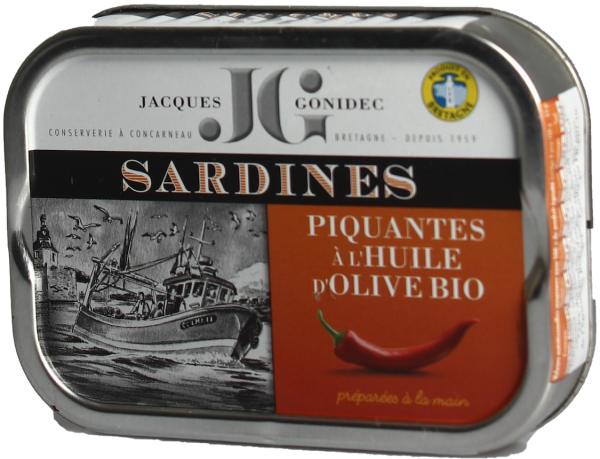 Jacques Gonidec Pikante Sardinen Olivenöl 115 gr. BIO