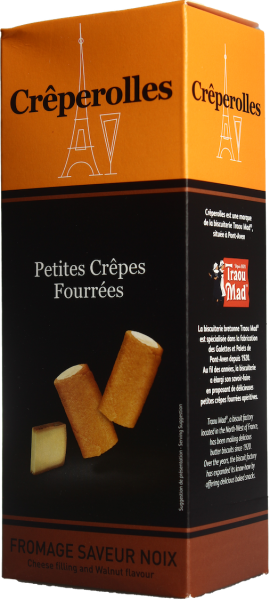 Crêperolles Mini-Crêpe gefüllt mit Käsepulver & Walnussgeschmack